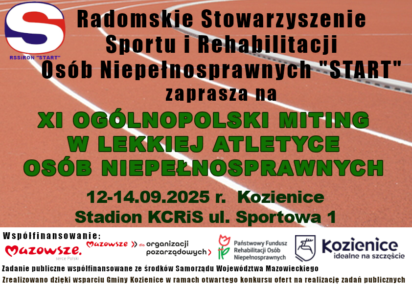 Zapraszamy do udziału w Mitingu w Lekkiej Atletyce, Kozienice 12-14.09.2025