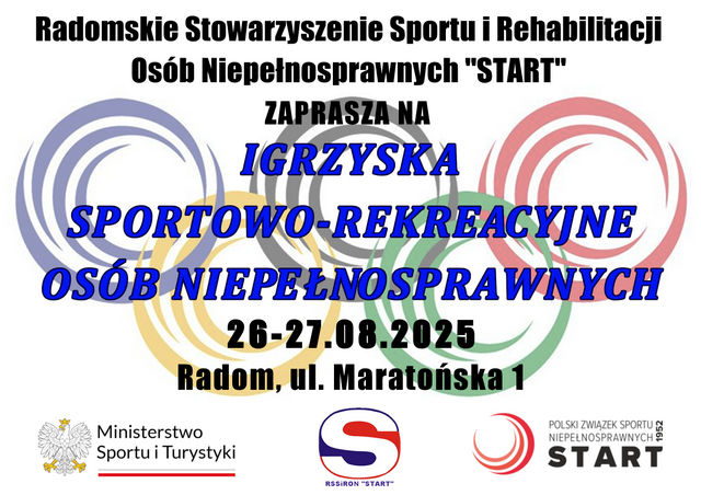 Zapraszamy do udziału w Igrzyskach Sportowo-Rekreacyjnych Osób Niepełnosprawnych 26-27.08.2025